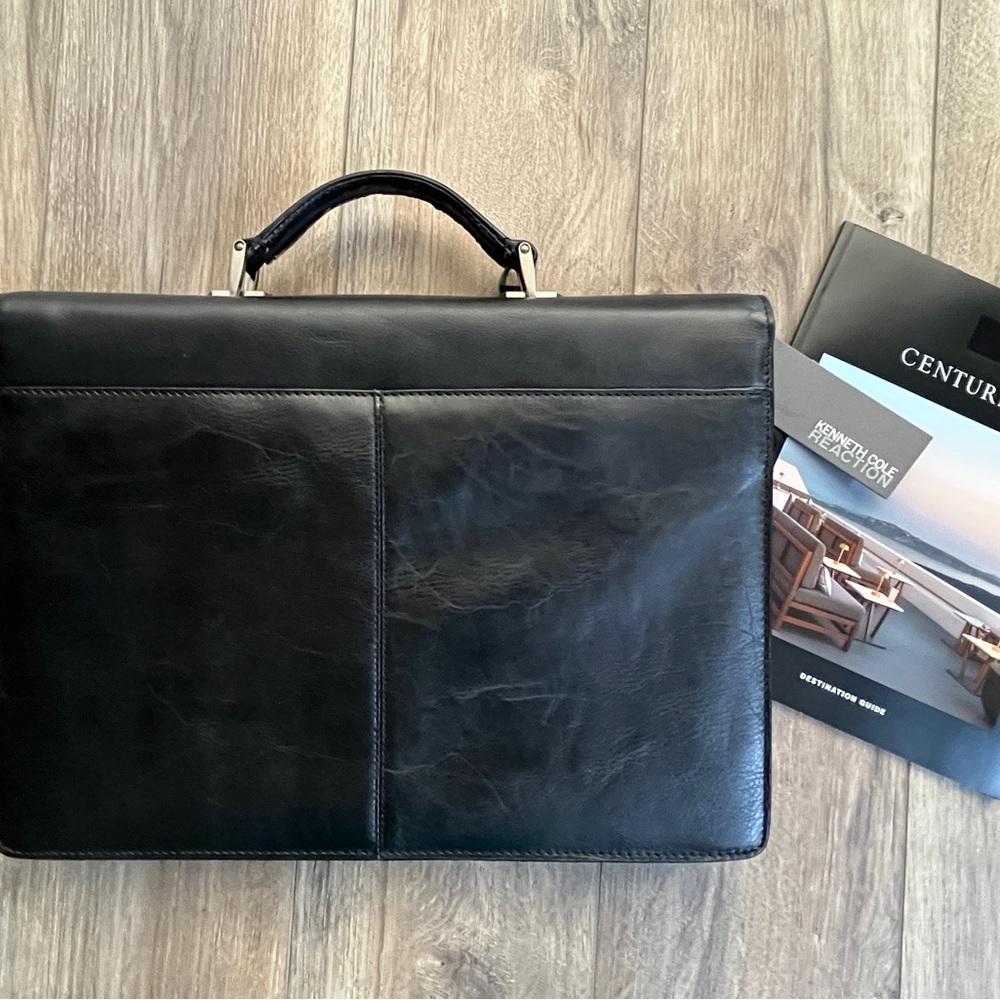 Kenneth Cole Reaction Leather Classic Black Porfolio/Briefcase - Picture 3 of 7